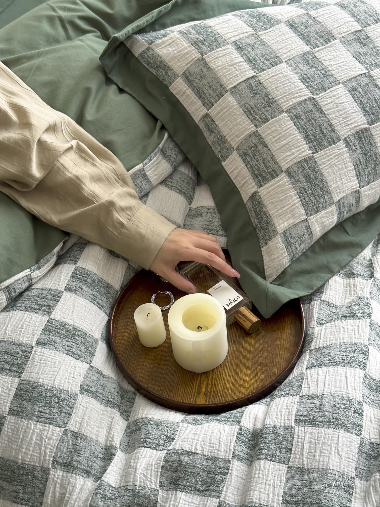 Sage Loft Check Cotton Jacquard Comforter original reference image 6