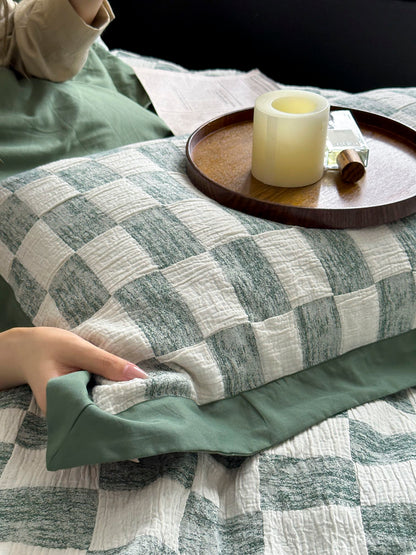 Sage Loft Check Cotton Jacquard Comforter original reference image 7