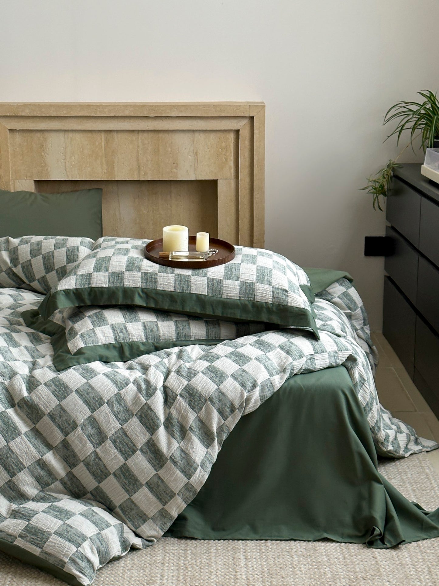 Sage Loft Check Cotton Jacquard Comforter original reference image 8