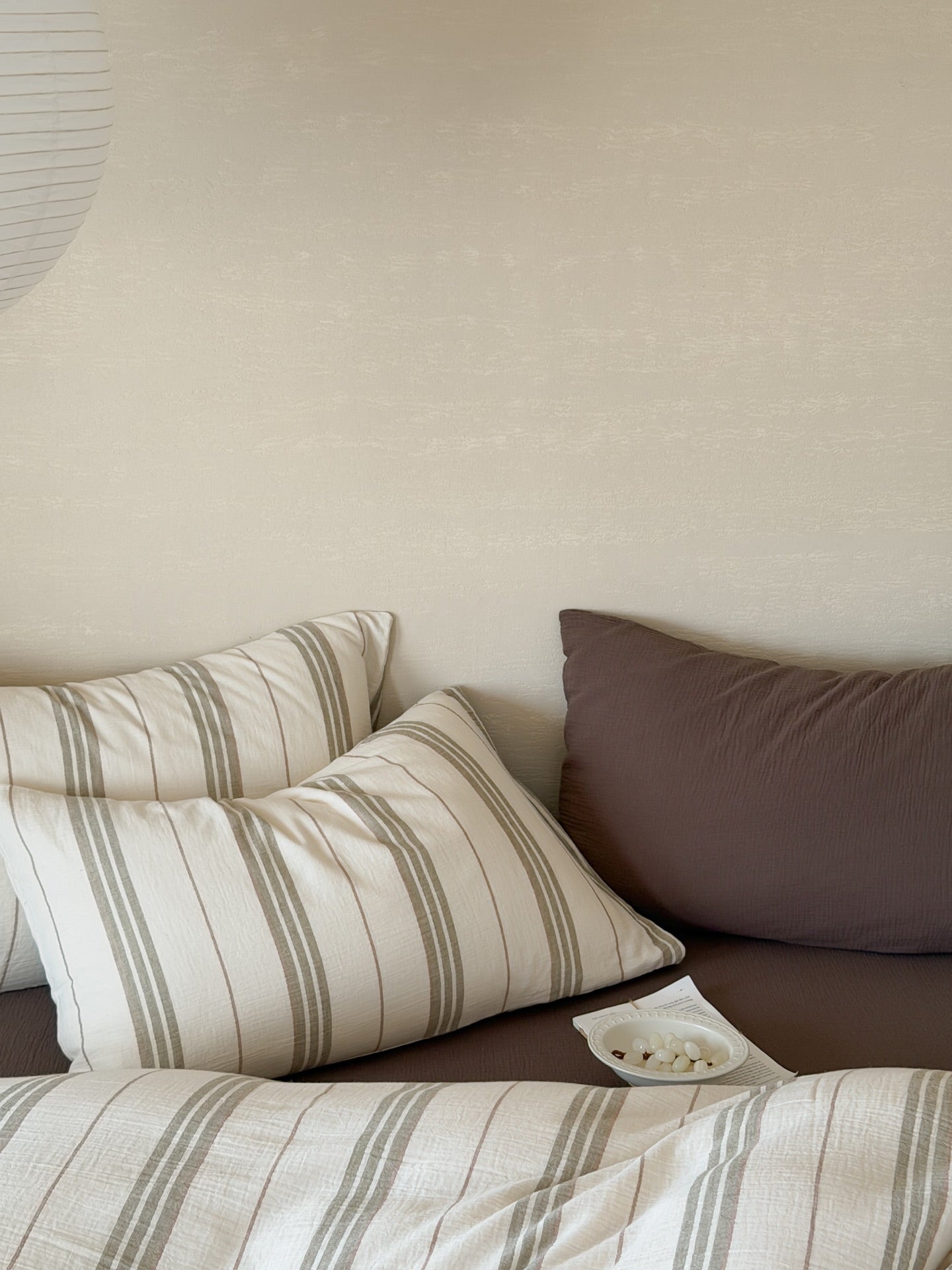 Sage Meadow Stripe Cotton Muslin Comforter original reference image 4