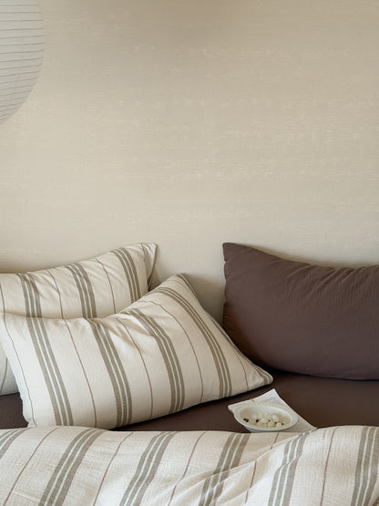 Sage Meadow Stripe Cotton Muslin Comforter original reference image 4
