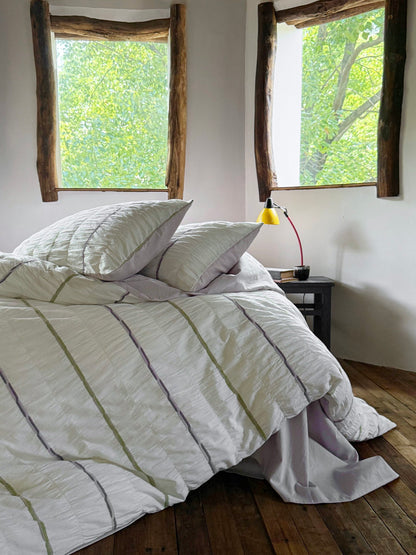 Sage Mist Grid Jacquard Cotton Comforter original reference image 5