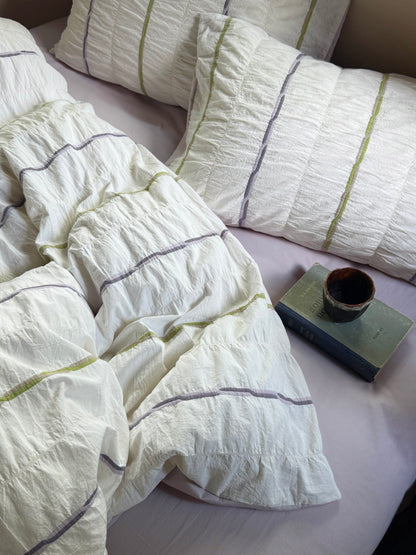 Sage Mist Grid Jacquard Cotton Comforter original reference image 6