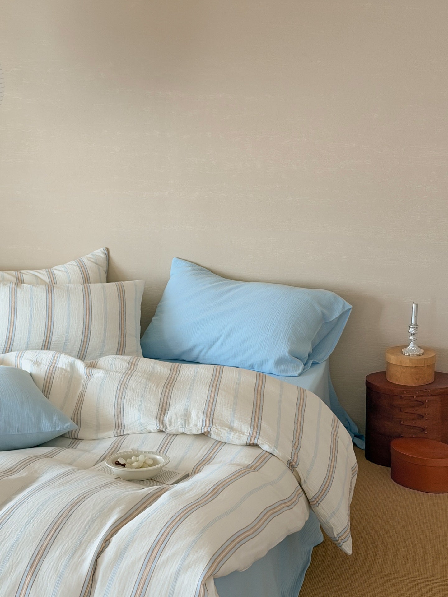 Seabreeze Stripe Cotton Muslin Comforter original reference image 3