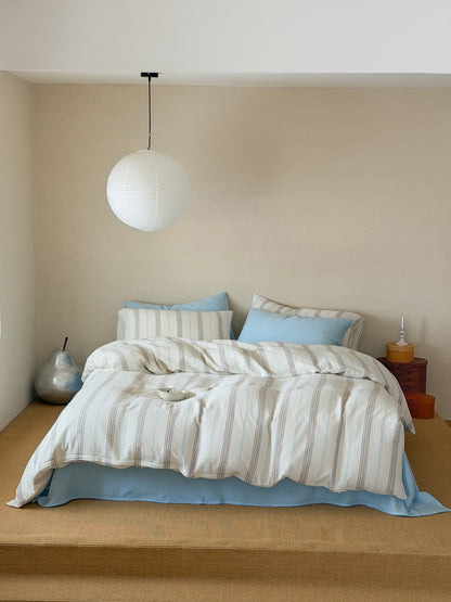 Seabreeze Stripe Cotton Muslin Comforter original reference image 7