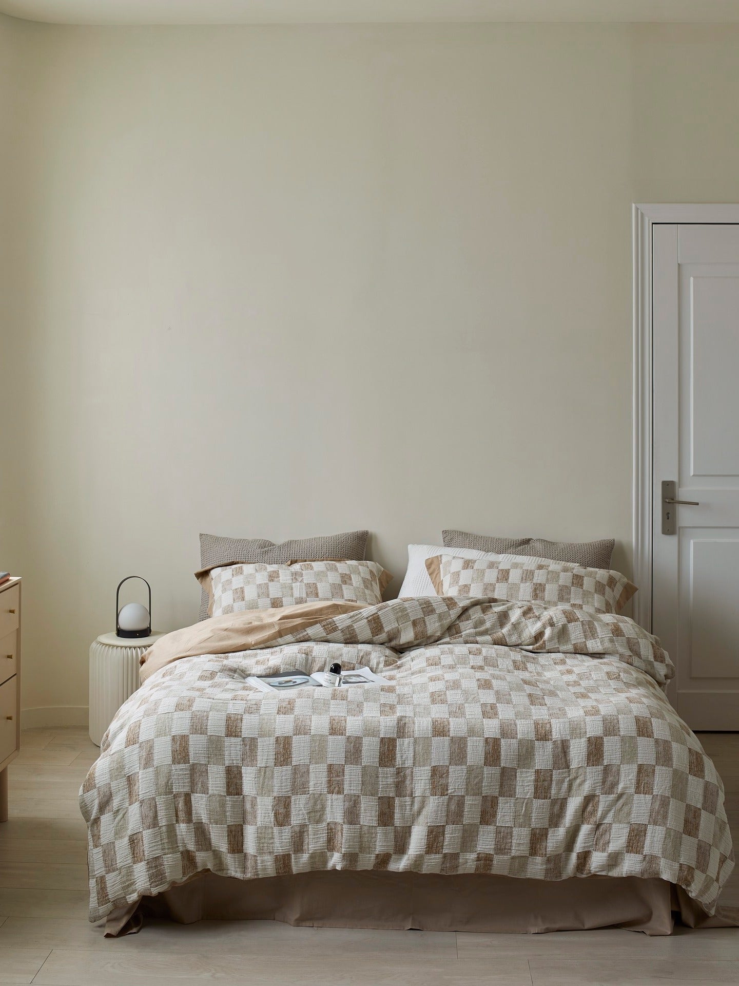 Stone Loft Check Cotton Jacquard Comforter original reference image 1