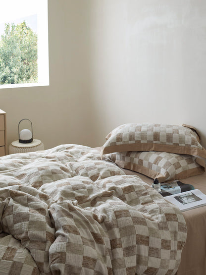 Stone Loft Check Cotton Jacquard Comforter original reference image 5