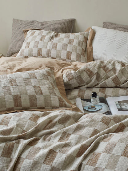 Stone Loft Check Cotton Jacquard Comforter original reference image 7