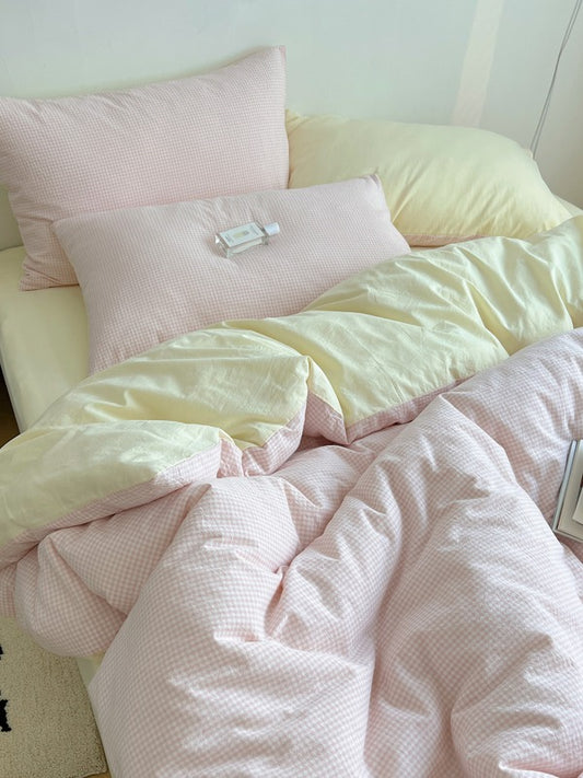 Tivoli Mini Gingham Washed Cotton Duvet Cover original reference image 1