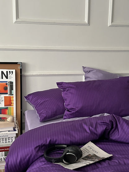 Violet Coordinate Printed Cotton Sateen Duvet Cover original reference image 2
