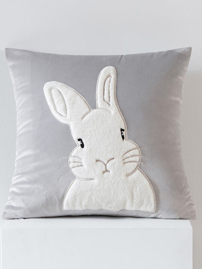 Whimsical Animal Applique Velvet Throw Pillow original reference image 8